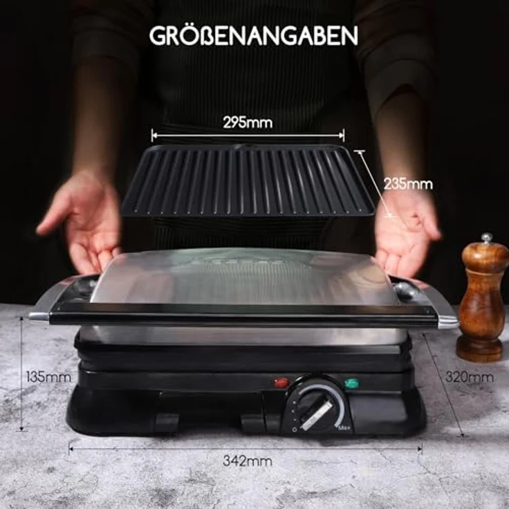 Aigostar 30KLU Panini Grill glatt geriffelt Elektrogriller – Bild 7