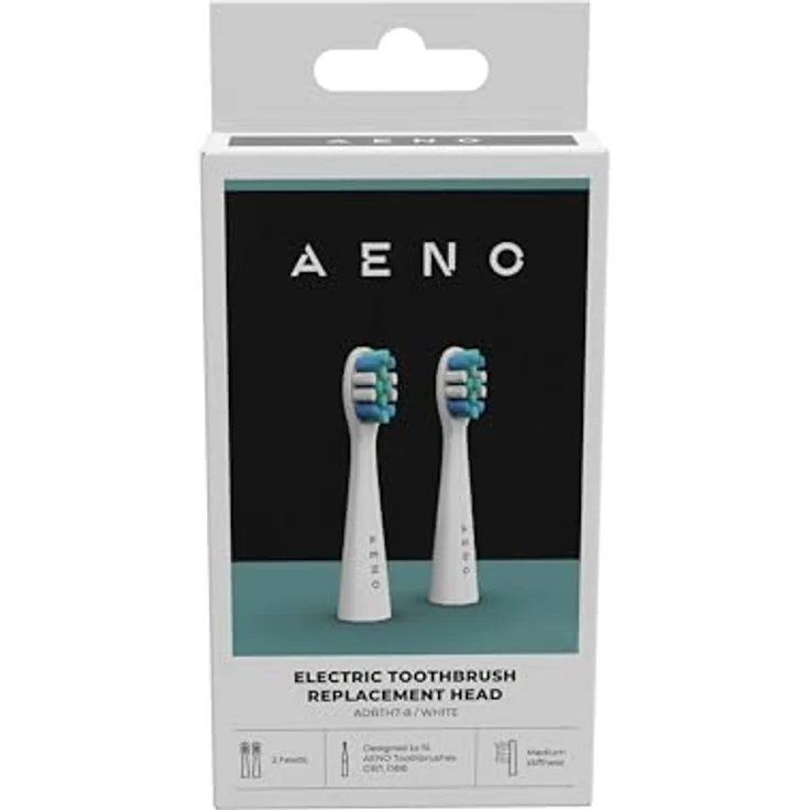 AENO Ersatzzahnbürstenköpfe ADBTH7-8 für ADB0007/ADB0008, Weiß, Ultraweiche Dupont-Borsten, 2 Stück Set – Bild 4