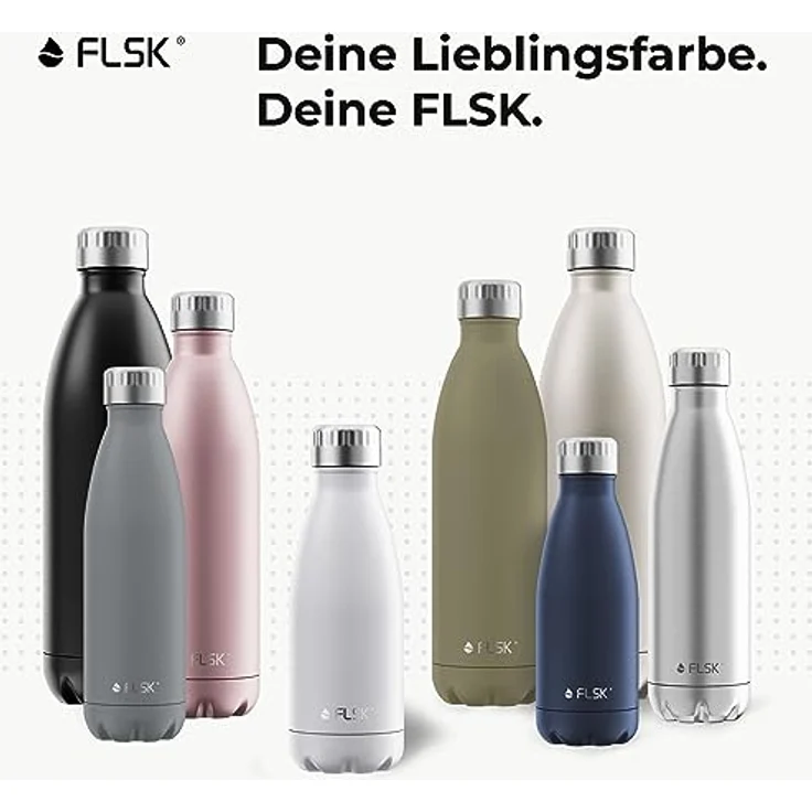 FLSK Das Original New Edition Edelstahl Trinkflasche – Kohlensäure geeignet 18 Stunden heiß, 24 Stunden kalt, 0,35l, weiß – Bild 4