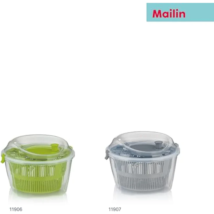 Kela 11906 Salatschleuder mit Kurbeltechnik, Grün, 4,4 l, 24,5 cm Durchmesser, Mailin – Bild 6