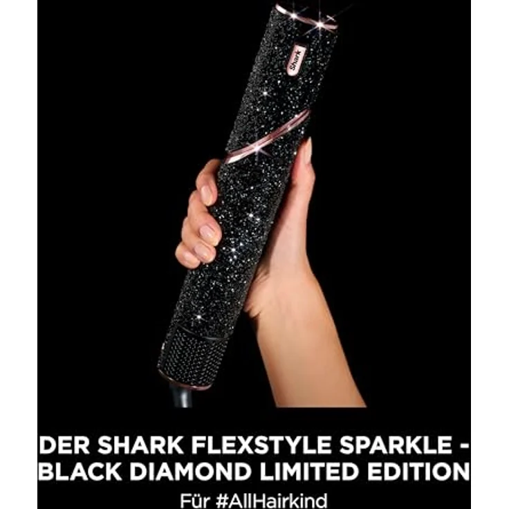 Shark FlexStyle Sparkle Limited Edition Black Diamond 5-in-1 Haarstyler & -trockner mit Lockenaufsatz, Paddelbürste, Ovalbürste, Konzentrator, Diffusor, Aufbewahrungsbox, ohne Hitzeschäden HD446JBEU – Bild 2