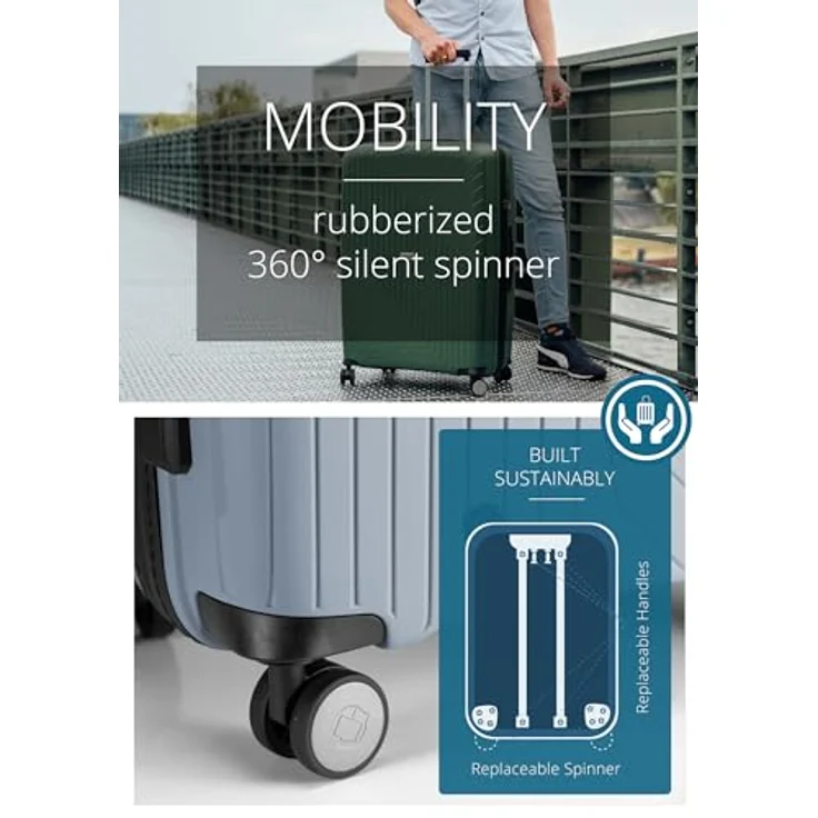 Hauptstadtkoffer TXL Reisetrolley, Hartschalen-Schutzhülle aus Polypropylen, leicht und robust, Arctic Blue, 66cm – Bild 4