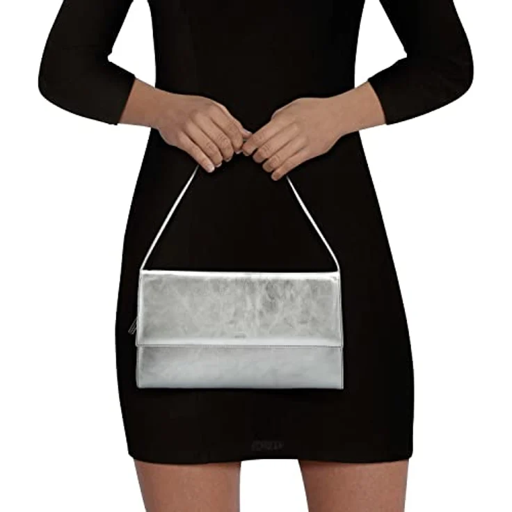 Picard Auguri, Handtasche Abendtasche in Silber, abknöpfbarer Henkel und vielseitig einsetzbar – Bild 6