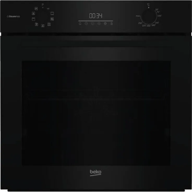 BEKO BCBIS17300B Einbaubackofen, 72 l Volumen, matt-schwarz, mit Soft-Close, SteamAdd und 10 Multifunktionsprogrammen