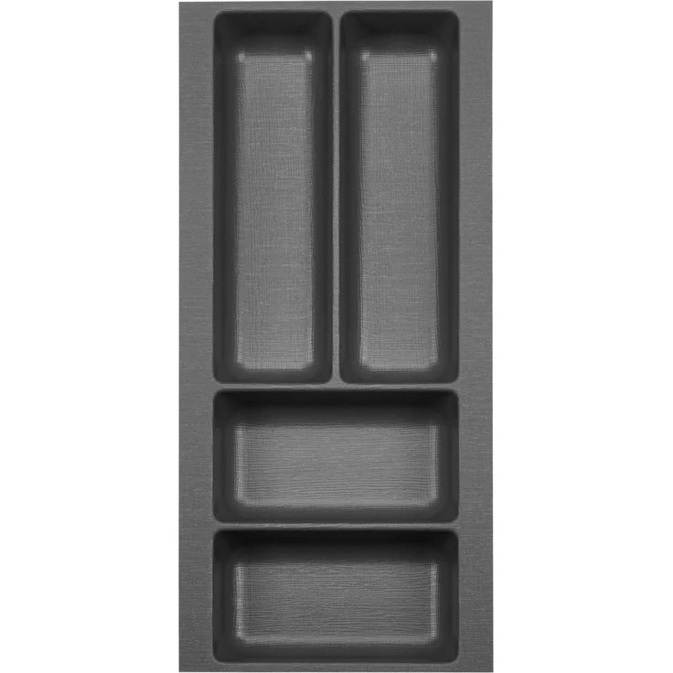 SO-TECH® Besteckeinsatz Orga-Box 2 silbergrau Canvas Leinwand Struktur für Nobilia, 209 mm Breite, Anthrazit – Bild 1