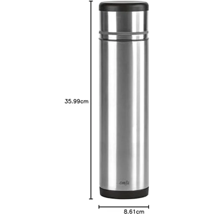 Emsa 509239 Isolierflasche (Mobil genießen, 1,0 Liter, Safe Loc Pro Verschluss, Mobility) schwarz-anthrazit – Bild 9