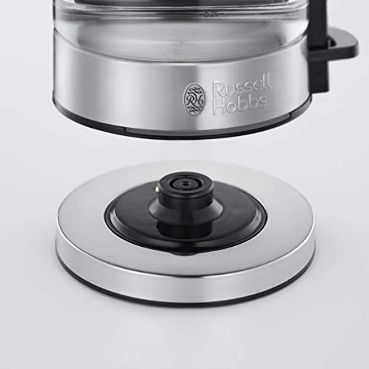 Russell Hobbs Mini-Glas-Wasserkocher Compact, 0,8l, 2200W, LED Beleuchtung, Kalkfilter, optimierte Ausgusstülle, platzsparend, kleiner Reisewasserkocher, kompakter Teekocher 24191-70 – Bild 3