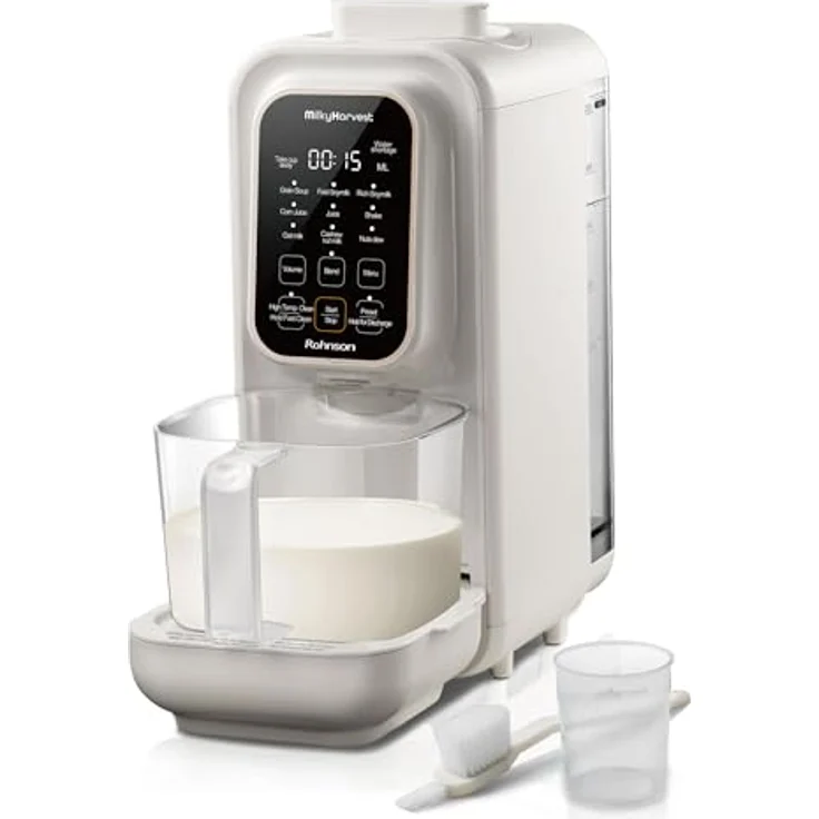 Rohnson Milky Harvest, Pflanzliche Nussmilchmaschine mit 2000 W, 5 starken Klingen, Selbstreinigung, Timer 2–12h, für Smoothies, Säfte und Porridge – Bild 4