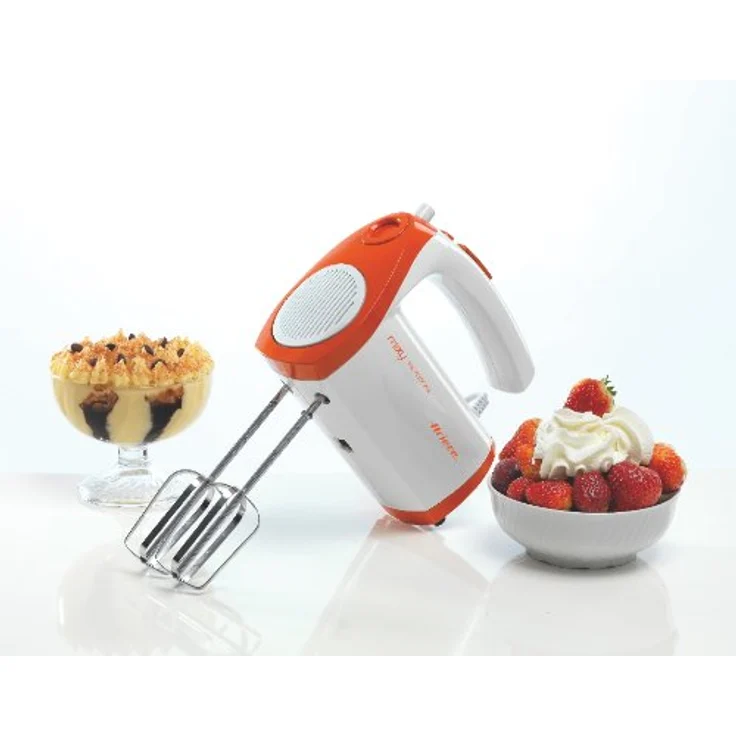 Ariete 1565-1 Mixy Elektrisches Handrührgerät, 2 Set von Schneebesen für Montage und Knethaken, 5 Geschwindigkeiten Turbo, 400 W, Kunststoff, orange, Plastik, rot-weiß – Bild 3