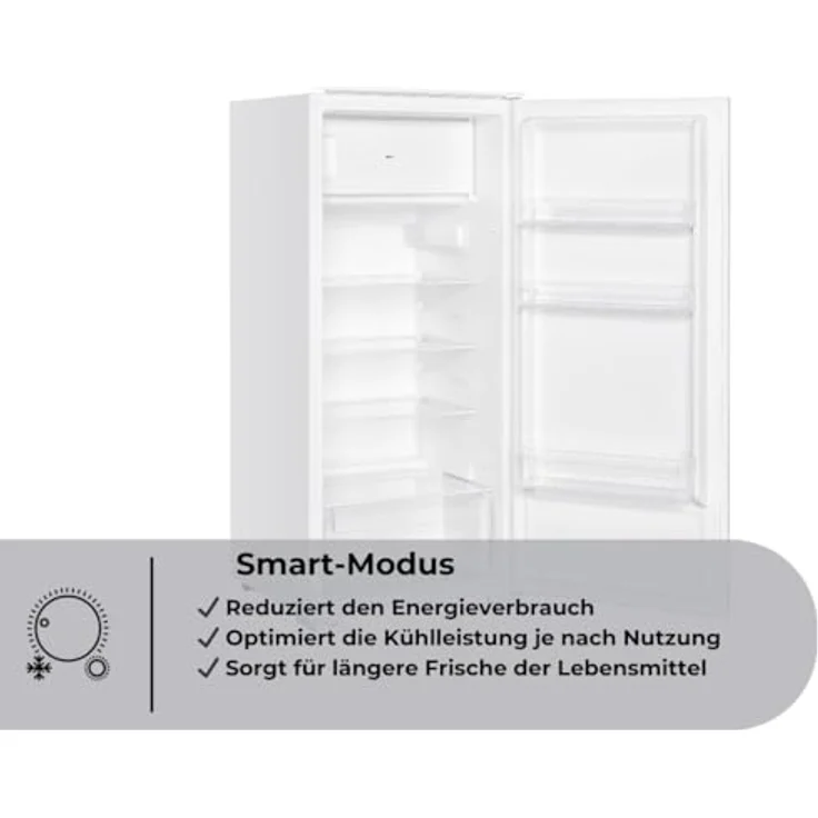PKM KS184.4EEB Einbaukühlschrank mit Gefrierfach, 181 l Kühlteil, 14 l Gefrierteil, BxHxT 54 x 123 x 54 cm, LED-Beleuchtung, wechselbare Türanschläge – Bild 3
