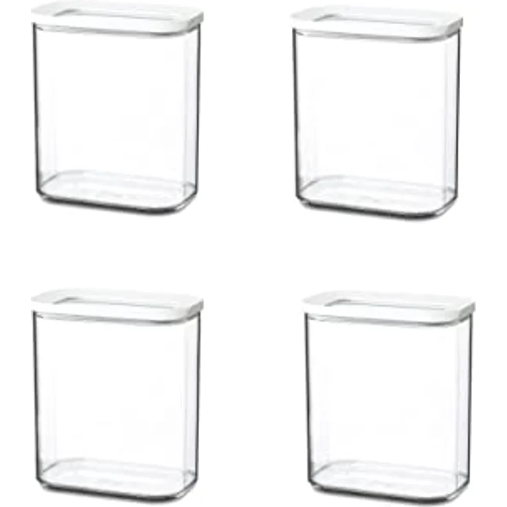Mepal 4-tlg Vorratsdosen Spar-Set Modula 1500 ml Weiß - luftdicht, stapelbar, ideal für trockene Lebensmittel – Bild 1