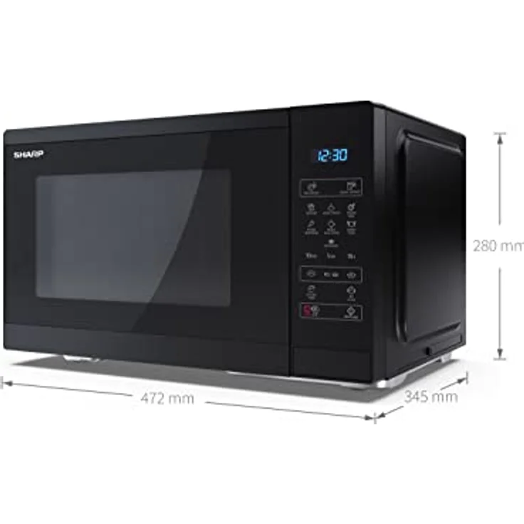SHARP YC-MS252AE-B Mikrowelle (Mikrowelle: 900W, 11 Leistungsstufen, Auftaufunktion, Abmessungen 47,2 x 28 x 34,5 cm), schwarz – Bild 5