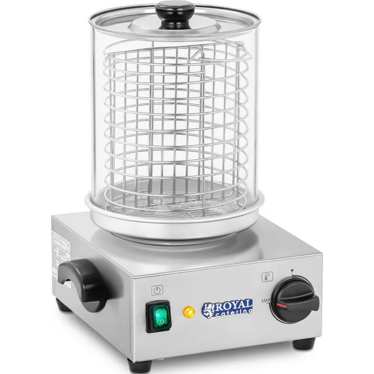 Royal Catering Hotdog-Maker RCHW 800, Bockwurstwärmer für 40 Würstchen, 800 W, Edelstahl