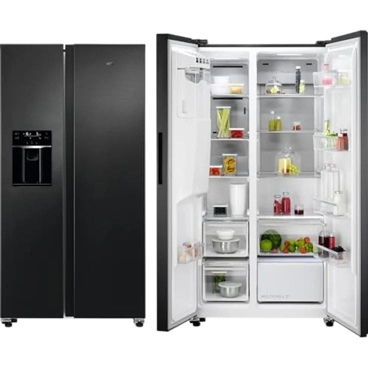 AEG ORX9V351DB Side-by-Side Kühl-Gefrierkombination, NoFrost, Schwarz VCM mit Eiswürfel- und Wasserspender, Multi Chill 0° Schublade – Bild 7