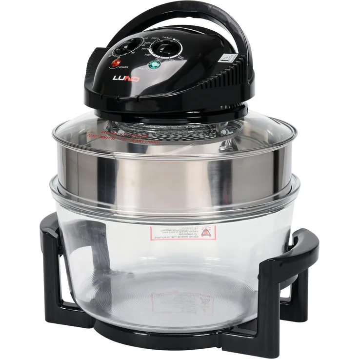 LUND Halogen Kombi-Brauer 17L, kompaktes Minibackofen mit 1400 W Leistung, schwarz