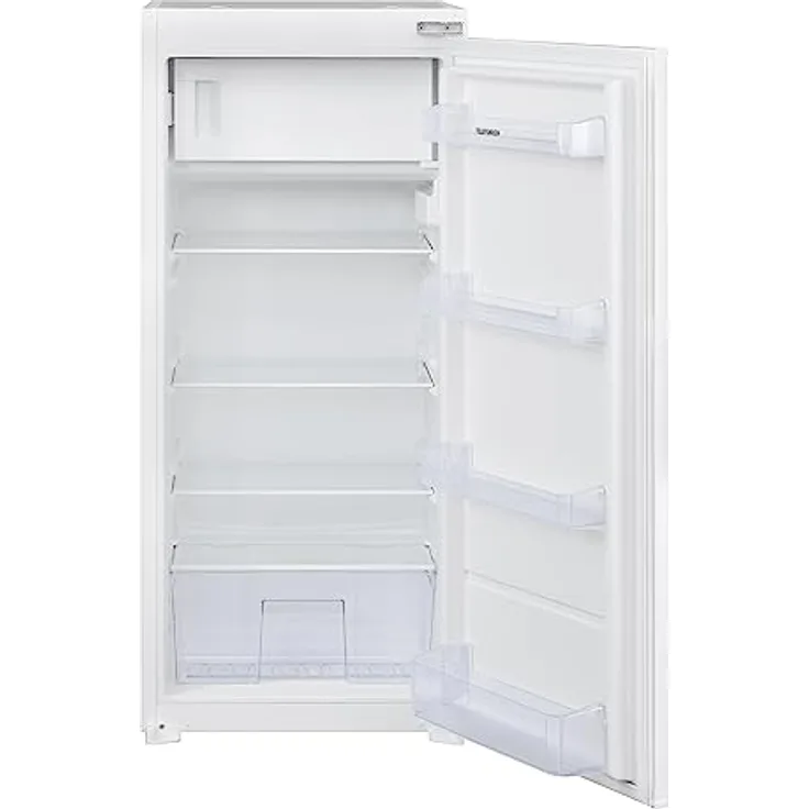 TELEFUNKEN EKG123S187E Einbaukühlschrank mit 4-Sterne-Gefrierfach | 122cm Nische | Schlepptür-Technik | 187 Liter Nutzinhalt | Temperaturregelung | Weiß