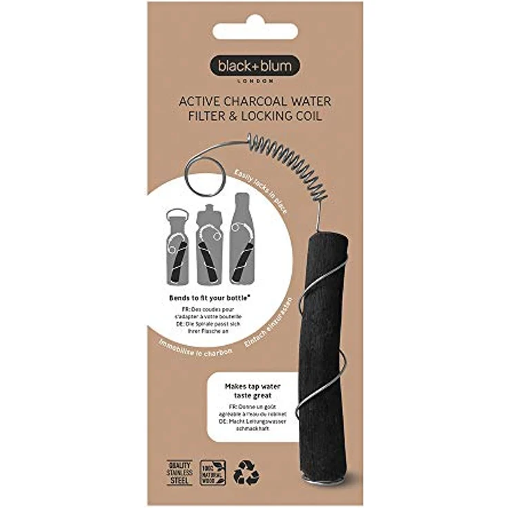 BLACK + BLUM Aktivkohlefilter mit Stahl-Halterung Aktivkohle, Kohle, Schwarz, 19,5 x 3 x 3 cm – Bild 4