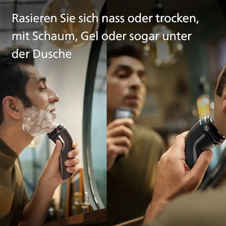 Philips Shaver Series 3000 – Elektrischer Nass- und Trockenrasierer für Männer in Schwarz, mit SkinProtect-Technologie, ausklappbarem Bartschneider und Reisetasche, kabellos (Modell S3241/12) – Bild 5