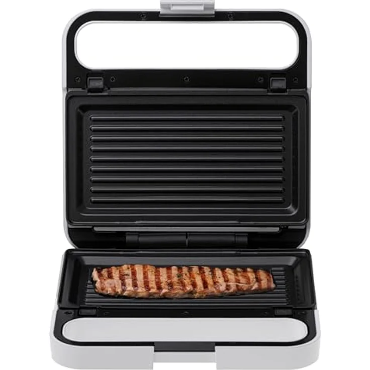 Adler 2-in-1-Sandwichmaker AD 3070, Kontaktgrill, 1100W, antihaftbeschichtet, weiß – Bild 6