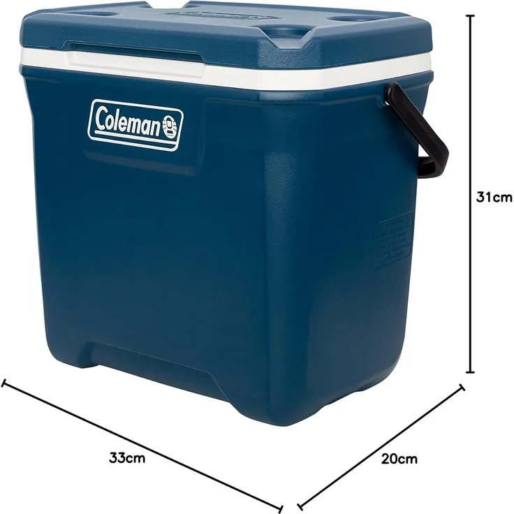 Coleman 2000037209 Xtreme 28 QT passive Kühlbox, Cooler, 26 Liter, geeignet für 8 x 1,5 Liter Flaschen, 36 x 0,33 Liter Dosen, Tragegriff, Deckel, Kunststoff, blau – Bild 6
