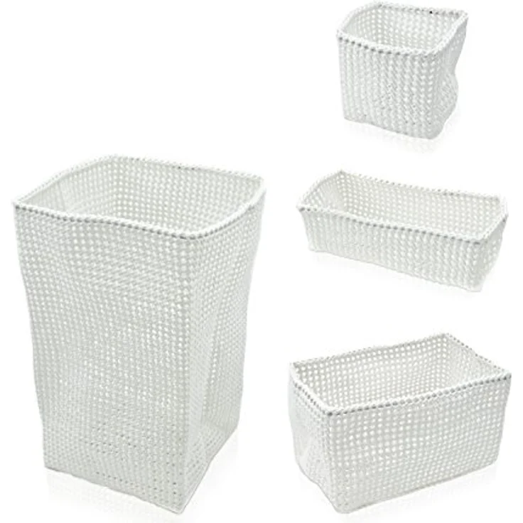 Möve Tube Quadratischer Korb 15 x 15 x15 cm aus formbarem Kunststoff, Off White – Bild 2