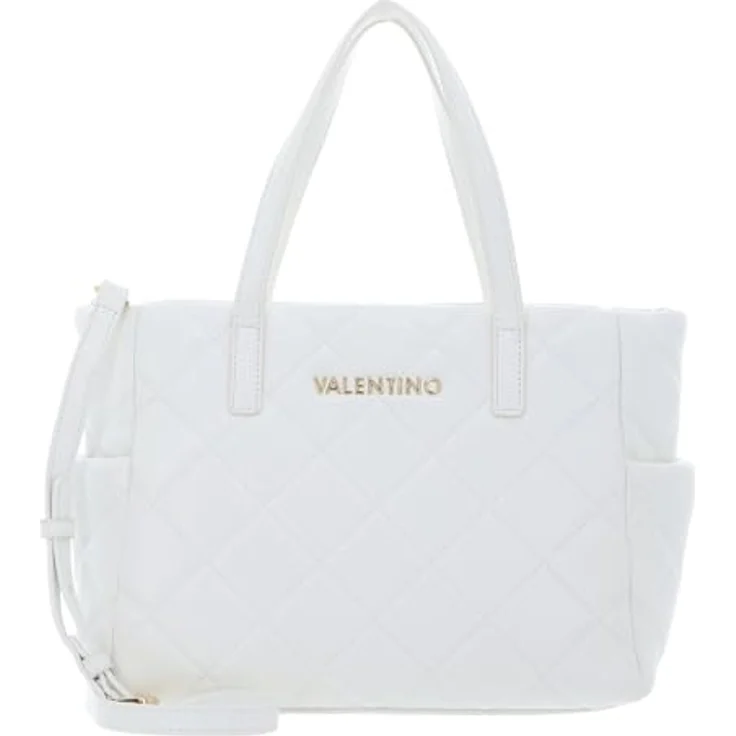 VALENTINO BAGS Ocarina Shopper Shopping Bag, gesteppte Einkaufstasche in Bianco, 34 cm x 22 cm x 13 cm, mit abnehmbarem Schulterriemen, nachhaltigen Materialien und großzügigem Stauraum – Bild 1