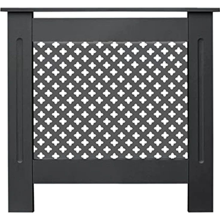 ECD Germany Heizkörperverkleidung mit Wabenmuster 78x19x82cm Anthrazit aus MDF lackiert - stilvolle Landhaus-Ambiente für Ihr Zuhause – Bild 2