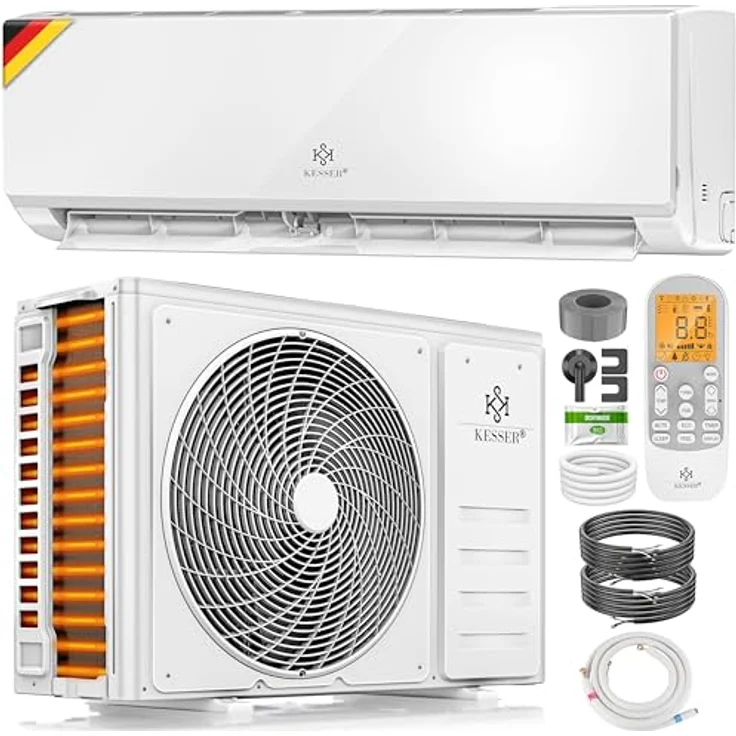 KESSER® Split Klimaanlage Set mit WiFi/App-Funktion, Kühlen A++/Heizen A+, 12000 BTU/h (3.400 Watt), inkl. Fernbedienung und Montagematerial – Bild 1