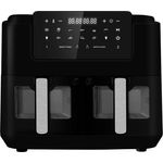 LLIVEKIT Heißluftfritteuse, 2400,00 W, mit 2 Schubladen, 9 Programme, Schwarz - Ölfreier Air Fryer mit 2 Körben, 9L Kapazität und Touch-LED Bedienfeld - Preisvergleich