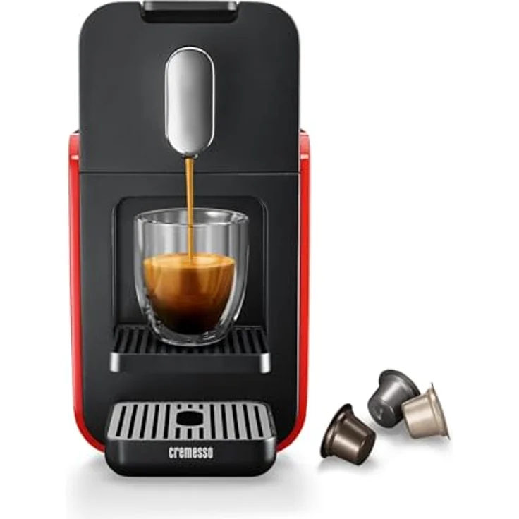 CREMESSO Brava Glossy Red Kapselmaschine, Stilvolle Kaffeekapselmaschine in glänzendem Rot – Bild 2