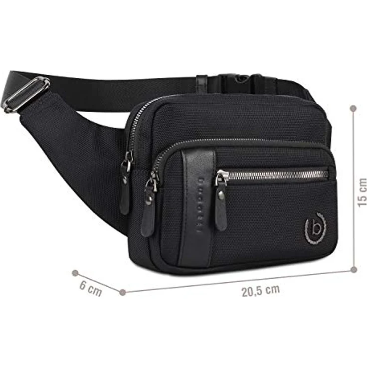 bugatti Nero Gürteltasche, 22 cm schwarz, 100% Polyethylen, kompakt und stilvoll – Bild 3