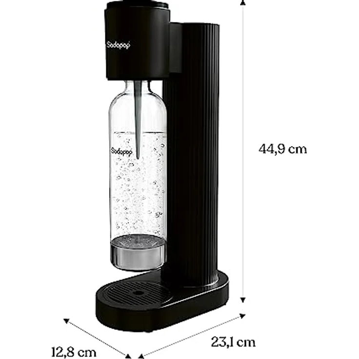 Sodapop Wassersprudler Cooper schwarz inkl. 1x PET-Flasche, Stylisch und platzsparend, Höhe 44,8 cm: Tests, Infos & Preisvergleich