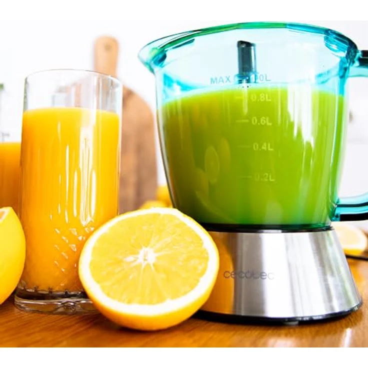 Cecotec Exprimidor Zitrus Easy White V, Zitruspresse mit 1 Liter Saftbehälter, Schwarz/Blau/Silber, spülmaschinenfest – Bild 8