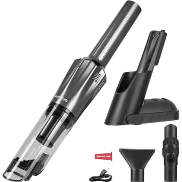 Genius Invictus ONE Prestige Akku-Handstaubsauger Set 9tlg, Saugleistung 12000 Pa, HEPA Filter, Tierhaarbürste, grau