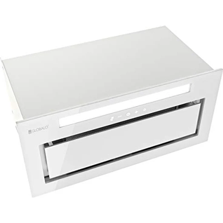 GLOBALO Dunstabzugshaube Loteo 60.4 Plus White, Einbauhaube für Küche, Flachlüfter, mit Beleuchtung, Breite 60 cm, 4 Leistungsstufen, Gehärtetes Glas und Lackierter Stahl – Bild 3