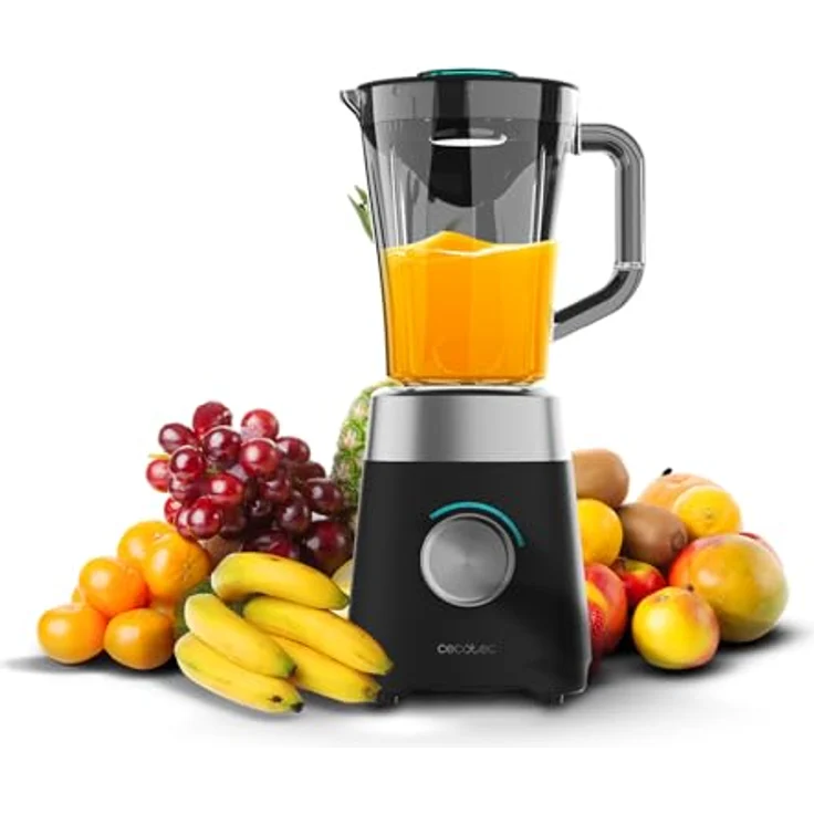 Cecotec Standmixer Power Black Titanium 1300Max B, 1300 W, 2 Geschwindigkeiten, 1,5 L Kanne, 4 Titan-Klingen, Pulse-Funktion, Ice-Crush – Bild 1