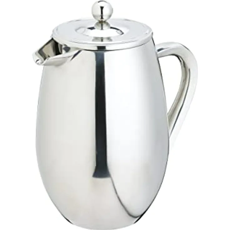 La Cafetière Edelstahl doppelwandige isolierte Cafetière 3 Tassen, für heißen Kaffee, spülmaschinenfest, 10 Jahre Garantie, Silber