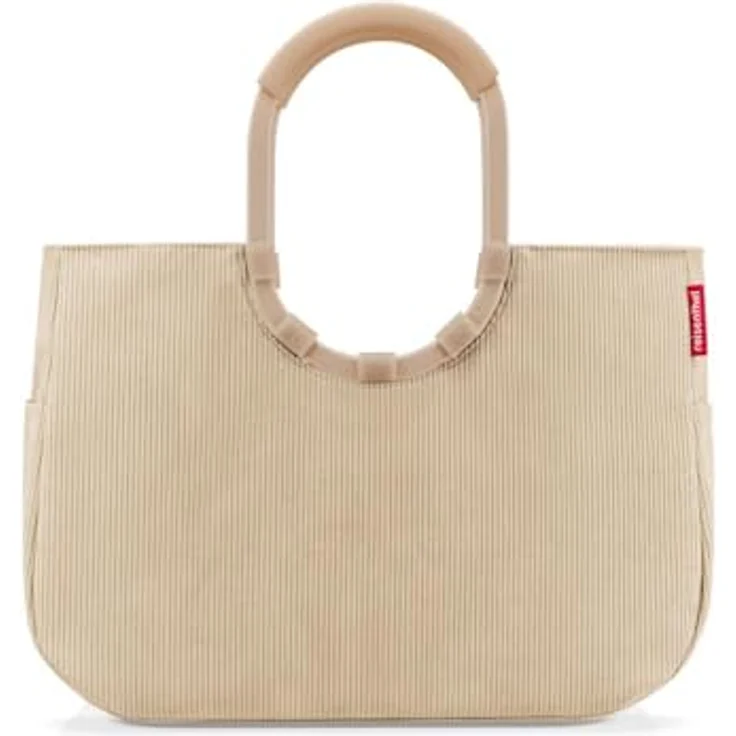 reisenthel Loopshopper L Frame, Einkaufstasche aus hochwertigem Cord in Beige mit 25 l Volumen, stabiler Aluminiumrahmen und wasserabweisendem Material – Bild 1