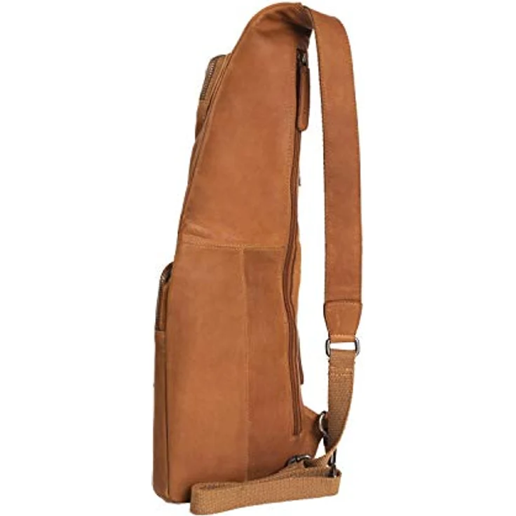 The Chesterfield Brand Logan Sling Bag, gewachstes Rindleder, hellbraun, 17 x 5 x 51 cm – Bild 4