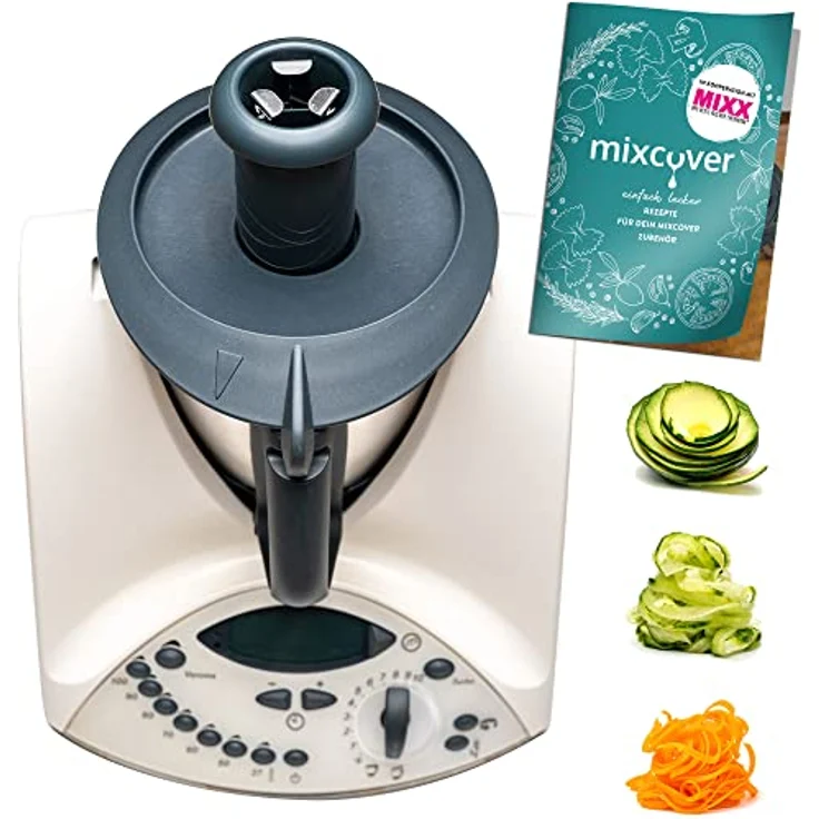 mixcover verbesserter Spiralschneider Gemüsenudeln herstellen mit Ebook Rezeptheft kompatibel mit Vorwerk Thermomix TM31 Gemüsepasta Gemüsehobel gemüsereibe elektrisch GemüseStyler – Bild 1