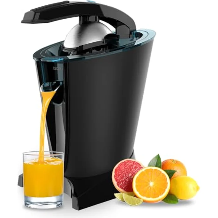 Cecotec Elektrische Arm-Zitruspresse EssentialVita Hyden 600, 600 W, Edelstahlfilter, 2 abnehmbare Kegel, Druckhebel, Tropfstop-System, spülmaschinenfest – Bild 1