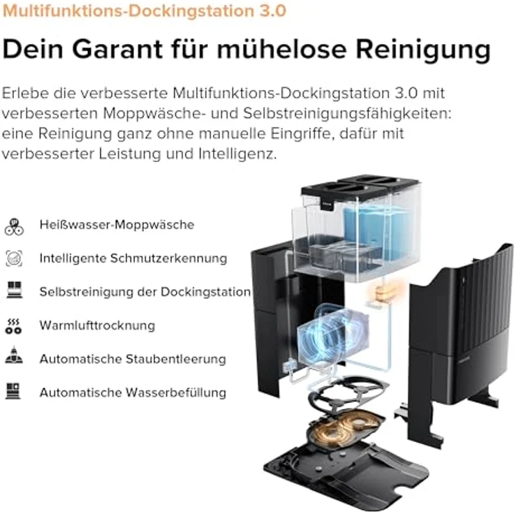 roborock Qrevo Master Saugroboter mit Wischfunktion&Hebarem Wischmopp, FlexiArm Design™, HyperForce® Saugkraft von 10.000 Pa Schwarz – Bild 5