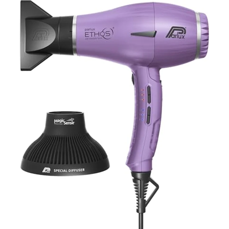 Parlux Ethos® Pack with Magic Sense Diffuser, Professional Digital Hair Dryer with Negative Ions, Lilac – Bild 1