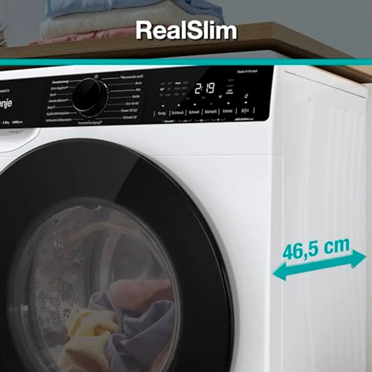 Gorenje WPNA84SATSWIFI Waschmaschine, 8 kg, 1400 U/Min, A, WiFi, Knitterschutz, Slim 46,5 cm, Weiß – Bild 10