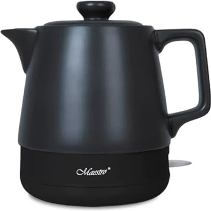 Feel Maestro MR-071-BLACK, Keramik-Wasserkocher 1 L, 1200 W, schwarz mit interner Füllstandsanzeige