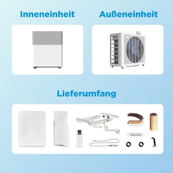 Midea Portasplit Cool Mobile Split-Klimaanlage, 8000 BTU, 3-in-1 Kühlen, Entfeuchten & Ventilieren, Inverter, 38 dB – Bild 7