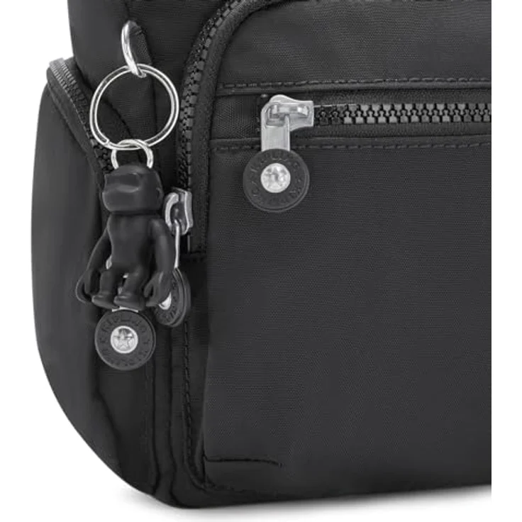 KIPLING Umhängetasche Basic Eyes Wide Open, Schwarz, mit Gorilla-Anhänger und vielen Fächern, verstellbarer Schulterriemen – Bild 6