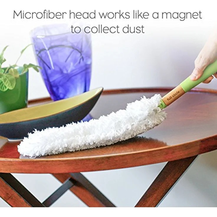 Full Circle Dust Whisperer Waschbarer Mikrofaser-Staubwedel mit austauschbarem Kopf, Plastik, Wei – Bild 2