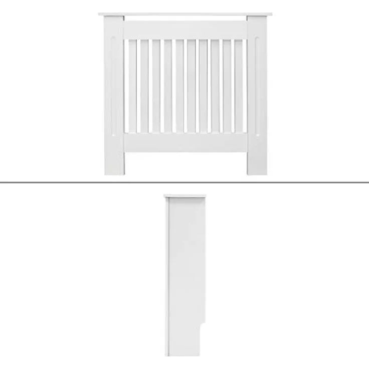 ECD Germany Heizkörperverkleidung Landhausstil, 78x19x82 cm, weiß lackiert aus MDF mit einfacher Montage und stilvollem Design – Bild 2