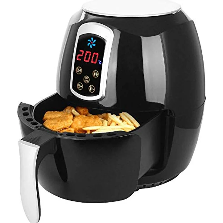 EPIQ 80000530 Air-Fryer Heißluft-Fritteuse, Digitales Display 3,6 Liter, 1400 W, schwarz – Bild 4